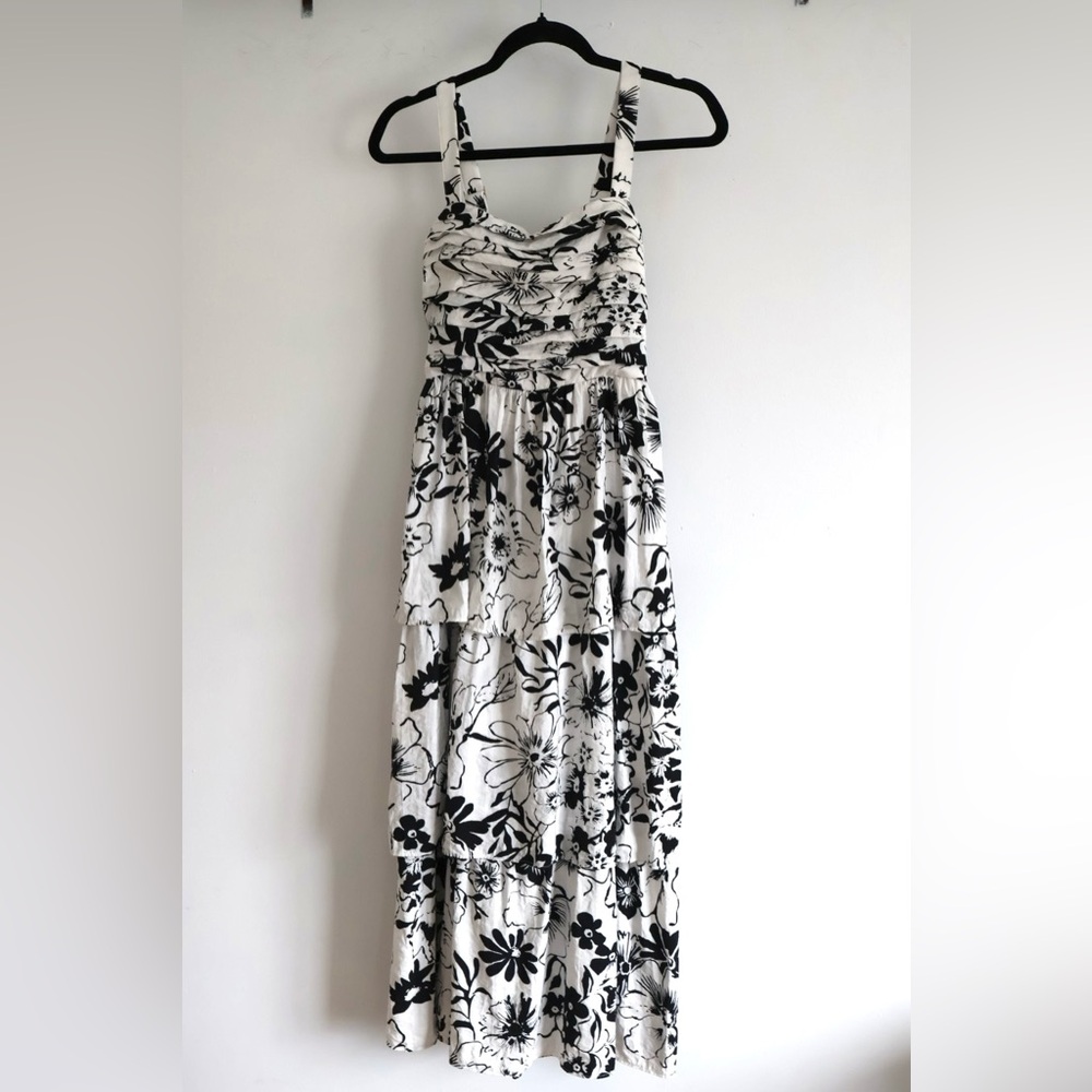 Abercrombie & Fitch Black and White Floral Maxi Dress